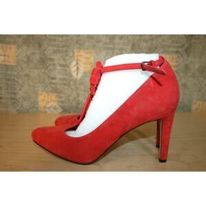 Nine West Vibrant Red Suede Heels